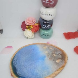 Vide poche en bois en résine